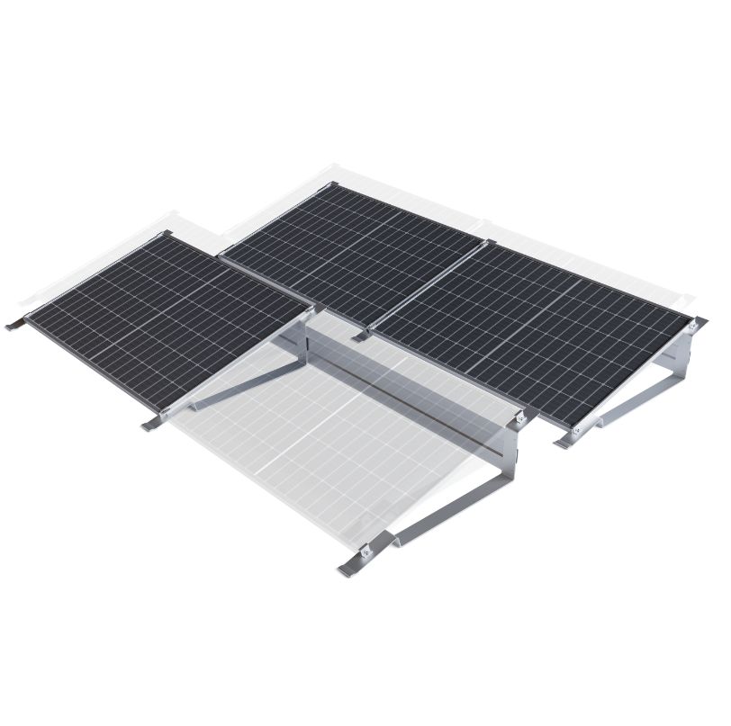 Aesthetic AG-401 flat-roof mounting system render with hidden ballast elements